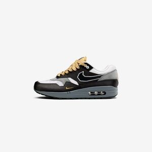 Nike Air Max Black, Gold, and Gray Sneakers